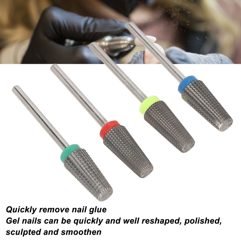 4pcs Nail Drill Bits Set Quick Remove Acrylic Professional Tungsten