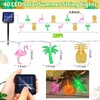 Solar Summer Hawaiian Outdoor Lights, 16Ft 40 LED Flamingo Pineapple