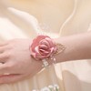 Ainvhh 4 PCS Rose Wrists Flower with Pearl Bracelet Wedding
