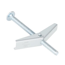 Hollow Wall Toggle Blot Anchors – Zinc Plated Steel Toggle Anchor W/Heavy Gauge Wing & Nut for Fastening into Wallboard Drywall Block and Other Hollow Materials - Wide Bearing Arms (1/8" 60Pcs)