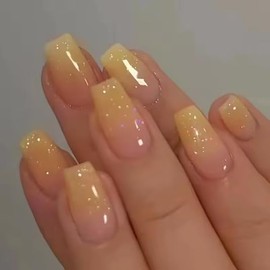 artificial nails (yellow, Medium)