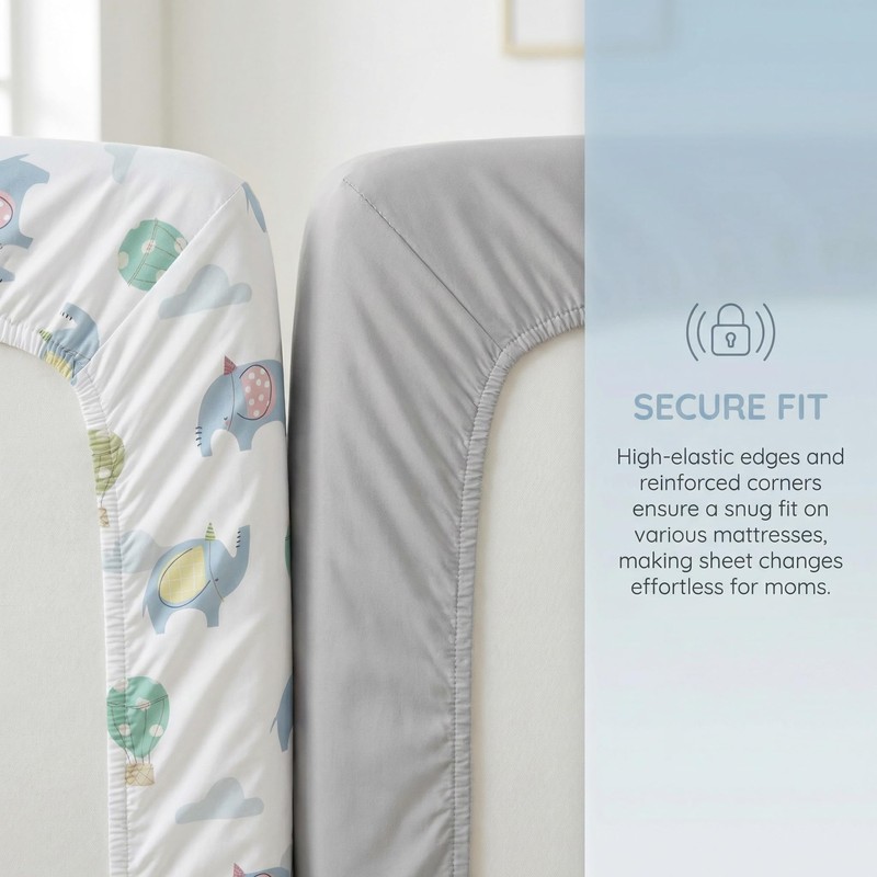 4 Pack Crib Sheets for Girls – Fitted Crib Sheets