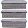 Cabilock 3Pcs Flatware Plastic Tray with Lid Kitchen Cutlery Drawer