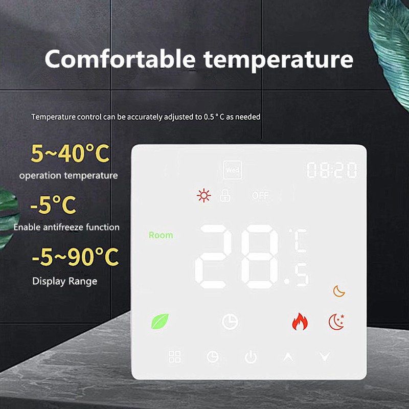 Smart Thermostat Touch Screen Programmable Floor Heating Thermostat for Gas