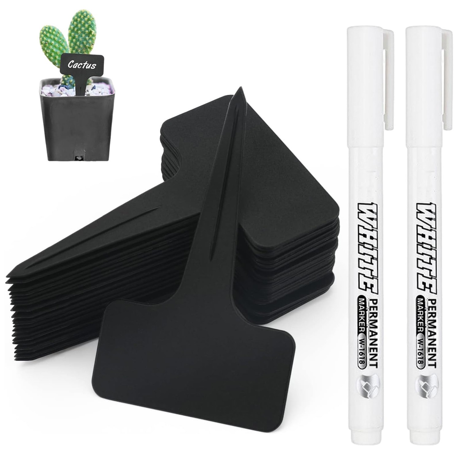 Pack of 152 Plant Signs for Labelling, 10 x 6 cm, Plastic Plug-in ...