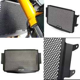 Aluminum Motorcycle Radiator Guard Compatible with MT 09, MT 09 SP (2021-2023), XSR900 (2022-2024), FZ09, Tracer 900, Tracer 9 GT - Stylish Black Aluminum
