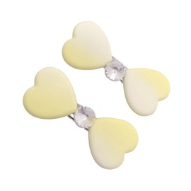 2PCS Love Heart Hair Clips for Women Girls Rhinestone Hair Barrettes Duckbill Hair Accssories Yellow