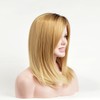 NiceToBuy Umeet Middle/Shoulder Length Ombre Blonde Dark Brown Roots Medium