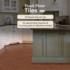 Achim Home Furnishings Tivoli Self Adhesive Vinyl Floor Tiles 45 Tiles - 12" x 12" Medium Oak Plank