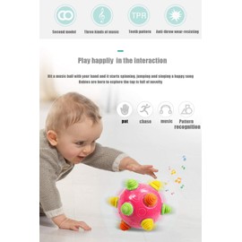 Toddlers Baby Music Shake Dancing Ball Toy, Move and Crawl Ball Toys for Kids,Bouncing Sensory Learning Ball Toys Ideal Gift for Baby Boys and Girls, Endless Fun for Children (Navy Blue),18+ Months