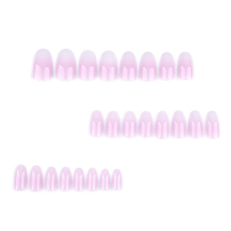 Pink Gradient Press on Nails Medium Oval Glue on Nails