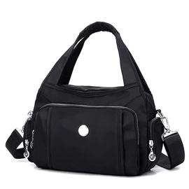MINTEGRA Crossbody Bag for Women Waterproof Handbag Multi-Pocket Nylon Travel Shoulder Purse, Black, Medium, Classic