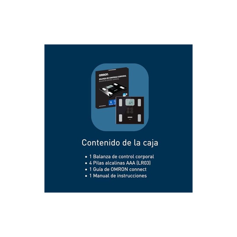 OMRON Báscula digital Corporal HBF-222T con 6 indicadores y Bluetooth,