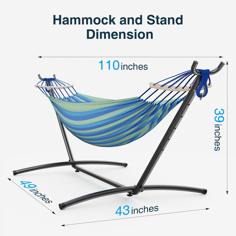 ANAGOO Double Hammock, Heavy Duty Portable, 500 lb Weight Capacity,