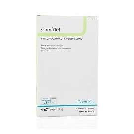 DERMARITE ComfiTel Silicone Contact Layer Dressing, 4" x 7" Box of 10