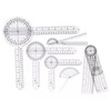 6PCS Medical Goniometer Set PVC Transparent Clear Scale Wear Resistant