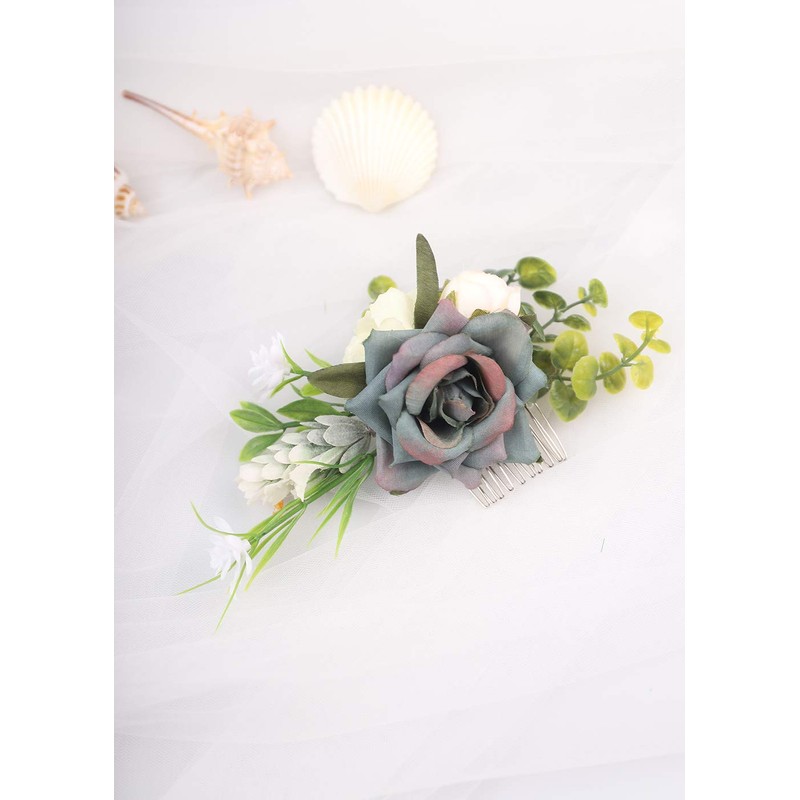 Kercisbeauty - Peine de pelo para novia, color azul marino