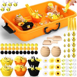 Seenelling Bee Sensory Bin Filler, Boys Girls Early Education and Sorting Counting Training Development, Bee Themed Toys, Counting Toys, Sensory Toys, Boys and Girls Can Play