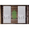 Bath Hand Towels, Set of 2 Grey Velour with Embroidered
