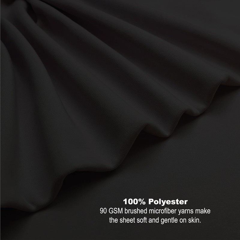 Funky Gadgets Double Fitted Sheet Black Deep Pocket 12 Inch