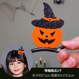 Halloween Makeup Costume Accessories: Bat, Pumpkin, Ox Horn Hairpins, Headbands, and Wacky Hair Decor Headband Hood Pumpkin Hairpin 1pc/Free Size 2ea