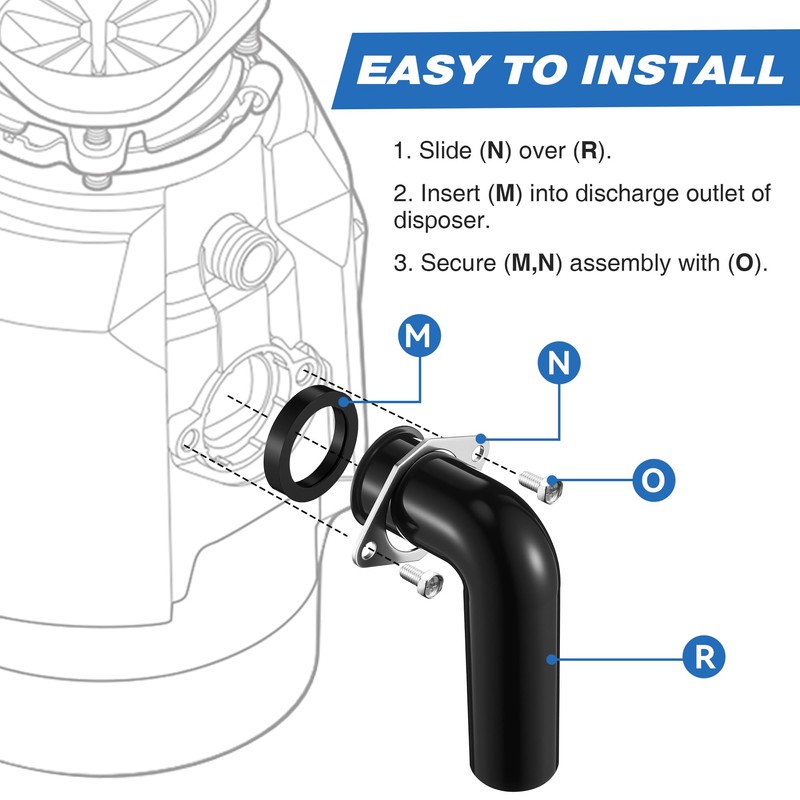 Saillong 2 Set Garbage Disposal Drain Elbow Replacement Kit, Includes