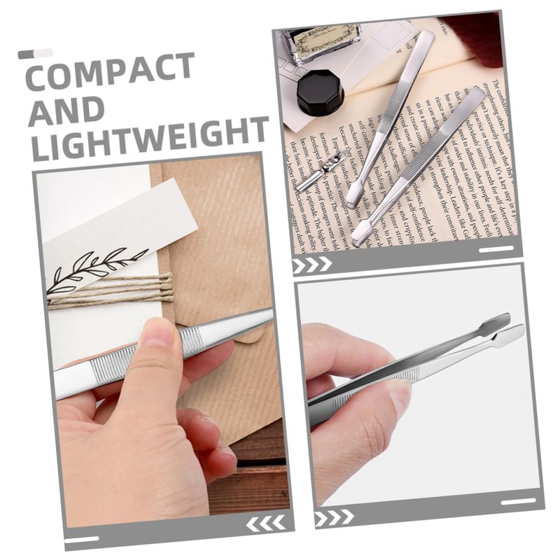 Ipetboom 4pcs Philately Stamp Tweezers Precision Tweezers for Stamp Collecting