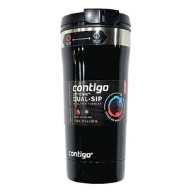 Solid Color Contigo Uptown Dual Sip Insulated Tumbler Hot Or Cold 18oz Black