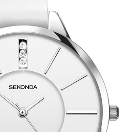 Sekonda Women's Quartz Watch with White Dial Analogue Display and White PU Strap 4219.27