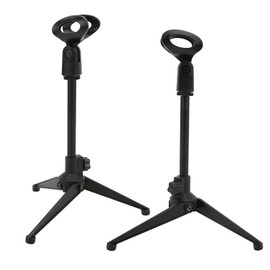 Desktop Microphone Stand, Adjustable Table Mic Stand with Mic Clip, Detachable Mic Stands with Tripod Stand Holder, Suitable for Conferences, Live Broadcasts