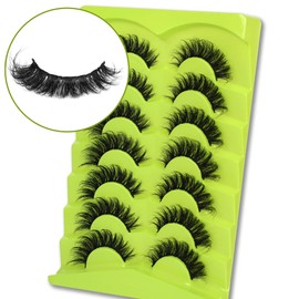 Himirell Eyelashes Cat Eye Lashes Fluffy Wispy Natural False Eyelashes 20MM False Lashes Pack 8D Dramatic Volume Faux Mink Lashes Strip Like Eyelash Extensions 7 Pairs Pack