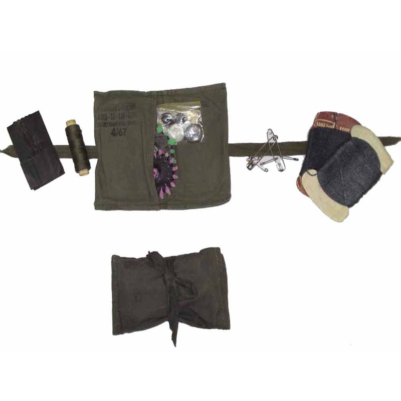 Original Bundeswehr Travel Sewing Kit Sewing Kit Bag with Contents