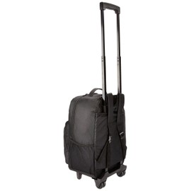 Rockland Double Handle Rolling Backpack, Black, 17-Inch