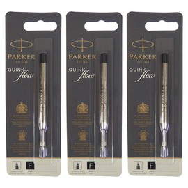 パーカー PARKERボールペン 替え芯 クインクフロー QUINK FLOW リフィール ブラック F・細字 0.8ｍｍ 3本セット 1950367 S0909400