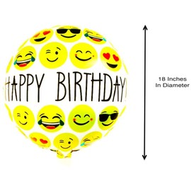 Happium 5pcs Party Balloons 18 Inch Foil Helium Balloons Ballon for Birthday Party Emoticons Helium Ballon Wedding Decor