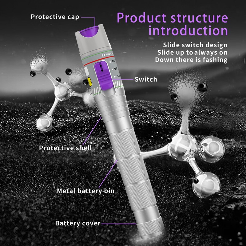 Purple 80KM Visual Fault Locator for Fiber Optic Cables, VFL
