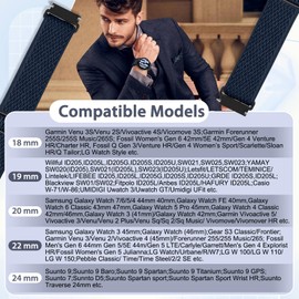 TumpCez Quick Release Watch Band - Choice of Width -18mm 19mm 20mm 22mm 24mm Watch Bands, Solo Loop Adjustable Elastic Nylon Watch Straps Replacement Wristband for Men Women