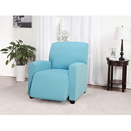 Madison Stretch Jersey Recliner Slipcover, Large, Solid, Aqua