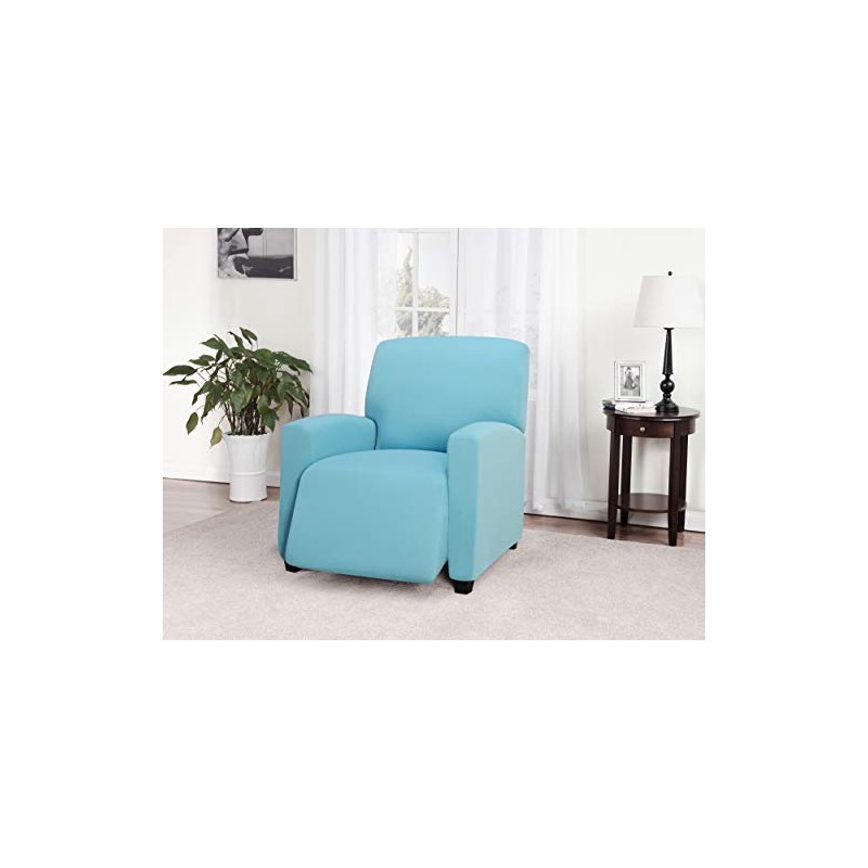 Madison Stretch Jersey Recliner Slipcover, Large, Solid, Aqua