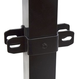 Plum Fittings 2" Sq. Steel Ornamental Fence Line Bracket Black (Set)
