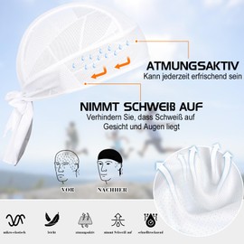 GXCROR Sports Bandana Cap Bandana Headscarf Bicycle Headgear Breathable Absorbs Sweat Hat, White