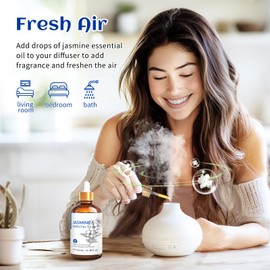 HIQILI HIQILI Jasmine Essential Oil, Pure & Natural Jasmine Oil for Diffuser, Perfume, Shampoo, Aromatherapy