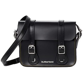 Dr. Martens 7" Leather Satchel - Bags for Women - Double Buckle Fastening - Removable Crossbody Strap Black One Size One Size