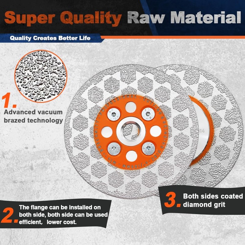 BRSCHNITT Diamond Cutting Disc 115 mm Double-Sided for Cutting and