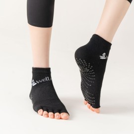 Wellrox Toeless Yoga Socks, Yoga Socks with Grips for Women, Toeless Socks, Open Toe Socks Women, Pilates Toe Socks