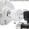 3 Prong Outlet Light Socket Adapter,Screw in Outlet Socket,E26 Light