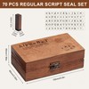 Jortmrd Set of 70 Wooden Vintage Letters Stamp with Numbers