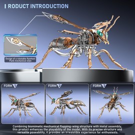 UKSP.LONGPIN Bumblebee 3D Metal Puzzle for Adult-Brain Teaser Jigsaw/Bird Mantel、Credenza Decor Pieces/Erector Sets/Brass Statue Blocks/Toys for Treating ADHD, Gift for Autistic Teenager (Rose-Gold)