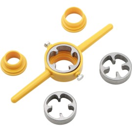 Newzoll 6 Pcs NPT Die Set, Pipe Threader Set, PVC Thread Tool Maker Pipe Master Tap and Die Set, NPT Round Die Set for Home Garage DIY, 1/2", 3/4", 1"