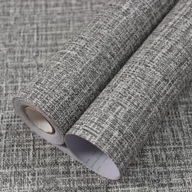 WADILE Papel tapiz de despegar y pegar, 15.7 x 393.0 pulgadas, papel de contacto de tela de zacate para gabinetes/encimeras, impermeable, papel de pared para tirar y pegar para recámara, papel pintado autoadhesivo con textura
